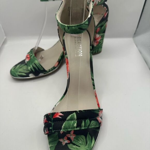 Kenneth Cole Reaction Lolita Floral Block Heel Sandals Size 8 - Picture 5 of 14